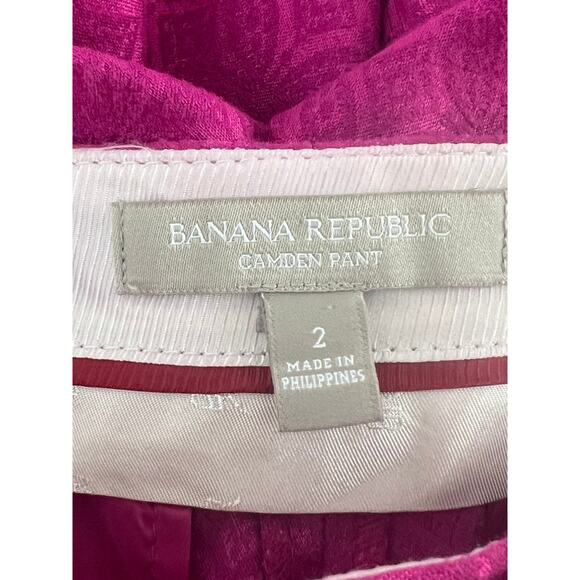 Banana Republic Camden Pink Geometric Texture Print Low Rise Pockets Pants 2 - Picture 6 of 8